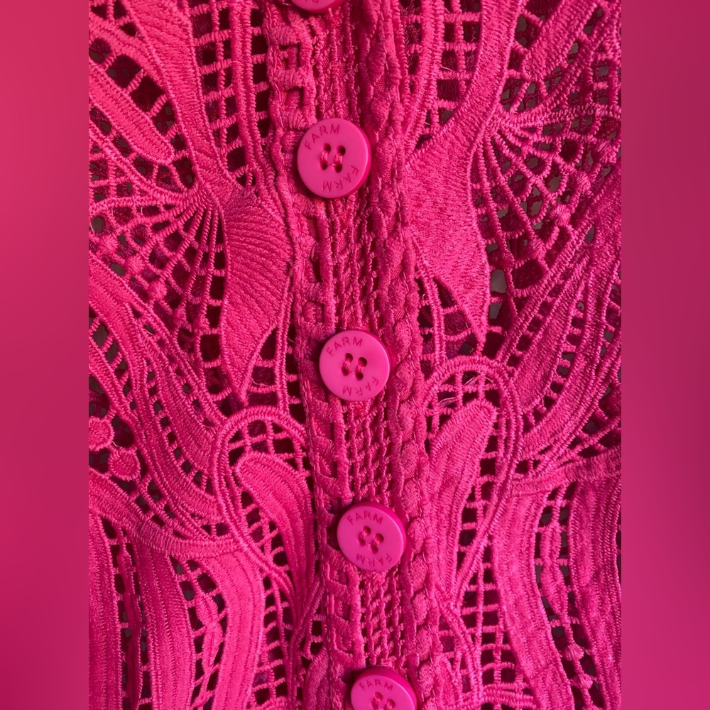 New Farm Rio Pink Guipire Eyelet Maxi Dress - Picture 7 of 14